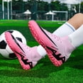 thumbnail image 4 of Men's Soccer Shoes High-Tops Lace-Up Non-Slip Spikes Indoor Football Futsal TF Turf Cleats, 4 of 8