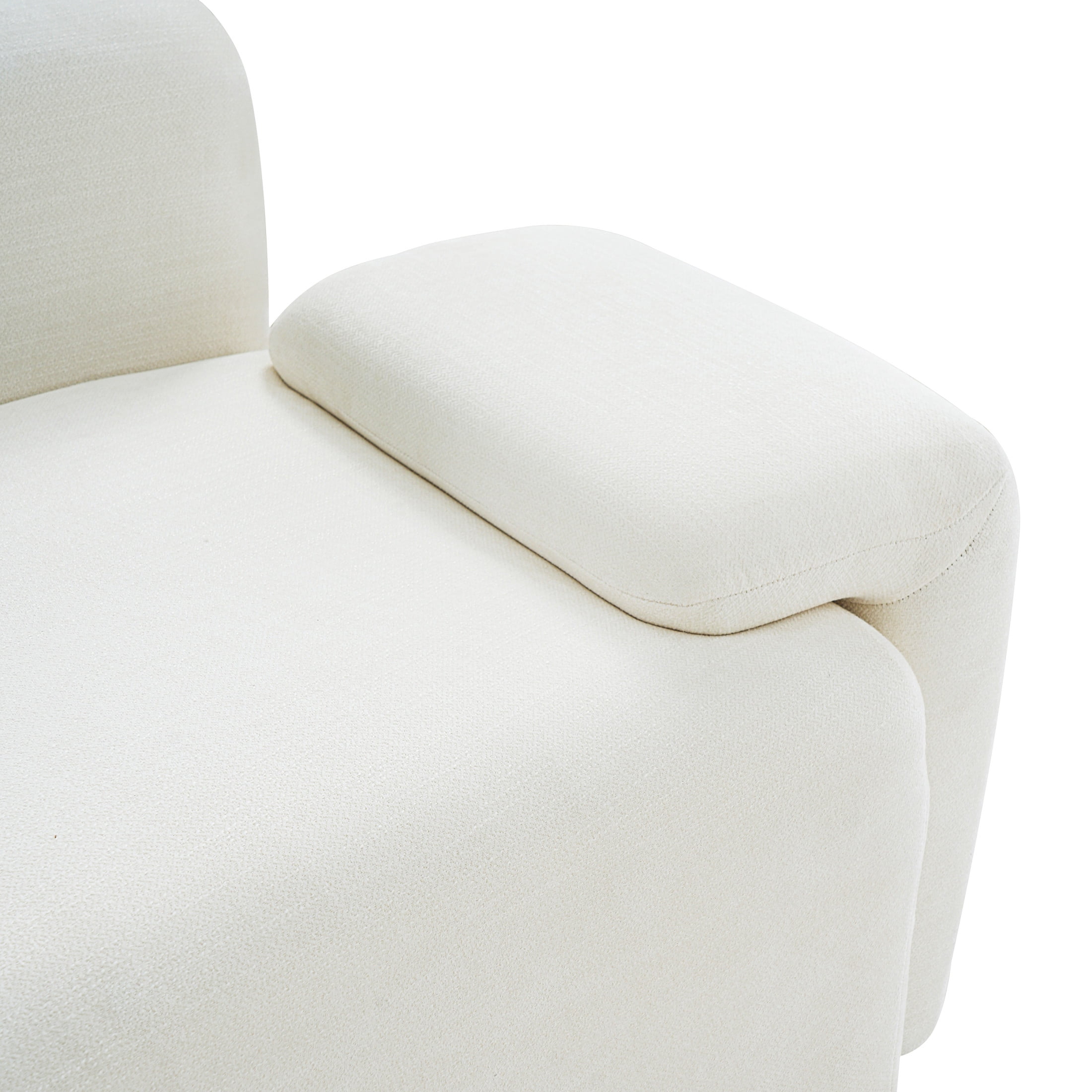 Christopher Knight Home 122" Curved 4-Seat Sofa with Damask Pillows, Upholstered Fabric Couch, Beige