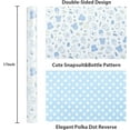 thumbnail image 6 of HOMERAL Newborn Baby Wrapping Paper Roll - 17Inch x 33Feet - Cute Baby Blue Boy Snapsuit and Bottles Design Gift Wrap Baby Shower Presents Sheet for New Baby, Birthday, Celebration and Party, 6 of 7