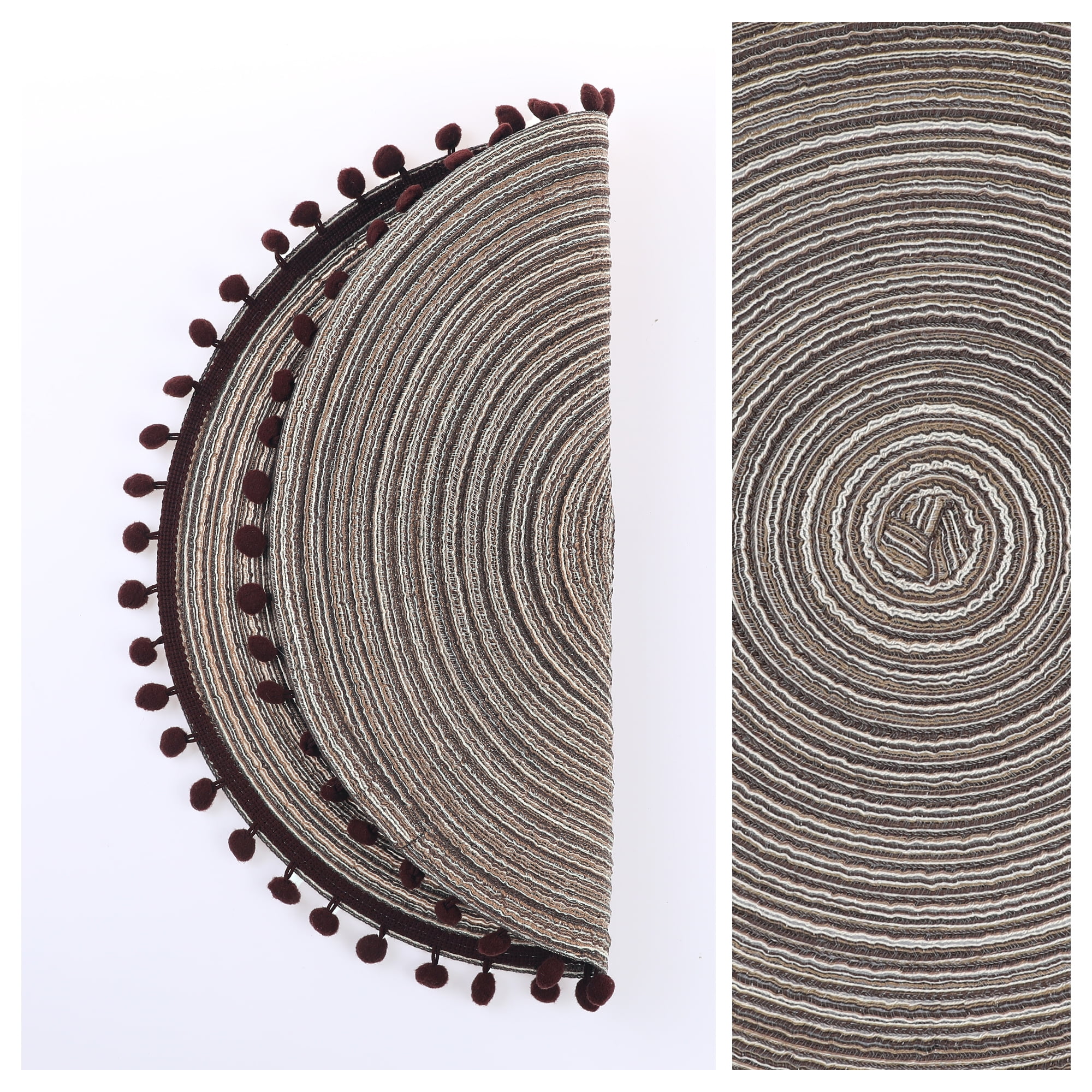 Unique Bargains Placemats Set of 6 Polyester Placemats for Dining Table Curry 15x15in