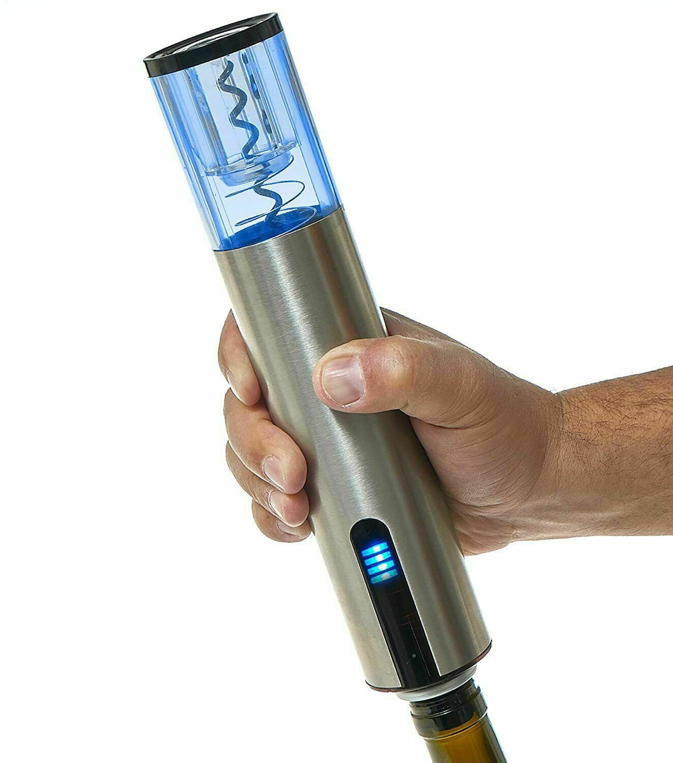 Wine Enthusiast Electric Blue 1 Automatic Wine Opener & Preserver Set
