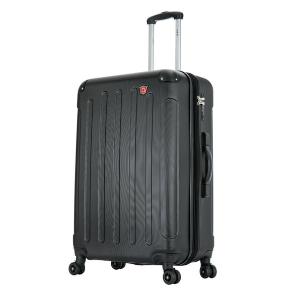 DUKAP Intely 28" Hardside Lightweight Luggage with Spinner Wheels and Integrated Weight Scale, Black