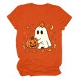 thumbnail image 6 of Akiihool Fall Graphic Tees for Women Fall T-Shirt for Women Halloween Pumpkin Shirts Thanksgiving Family Funny Graphic Tee Casual Cute Autumn Tops (Orange,S), 6 of 7