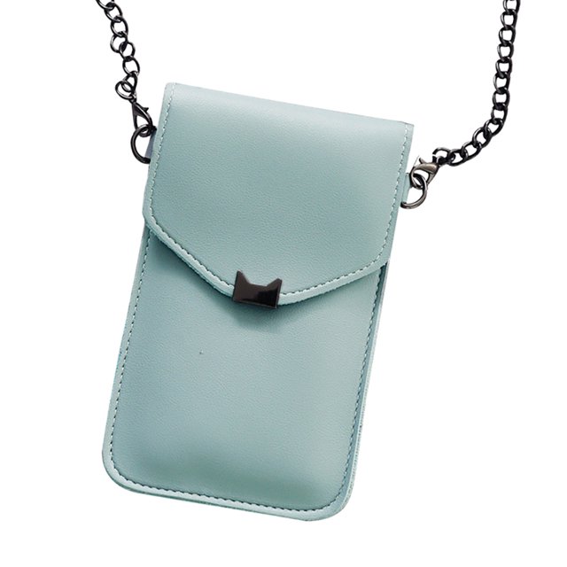 Bolso bandolera Mujer Bolso bandolera Cadena de piel sintética Pantalla táctil Bolsa de almacenamiento para teléfono, Gris azul Advancent AP000967-04