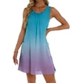 thumbnail image 1 of Vestido Formal Largo Impreso de Gasa Suelta con Cuello Redondo Y Bolsillos de Parche, Vestido Casual Largo para las Mujeres Primavera Verano, 1 of 7