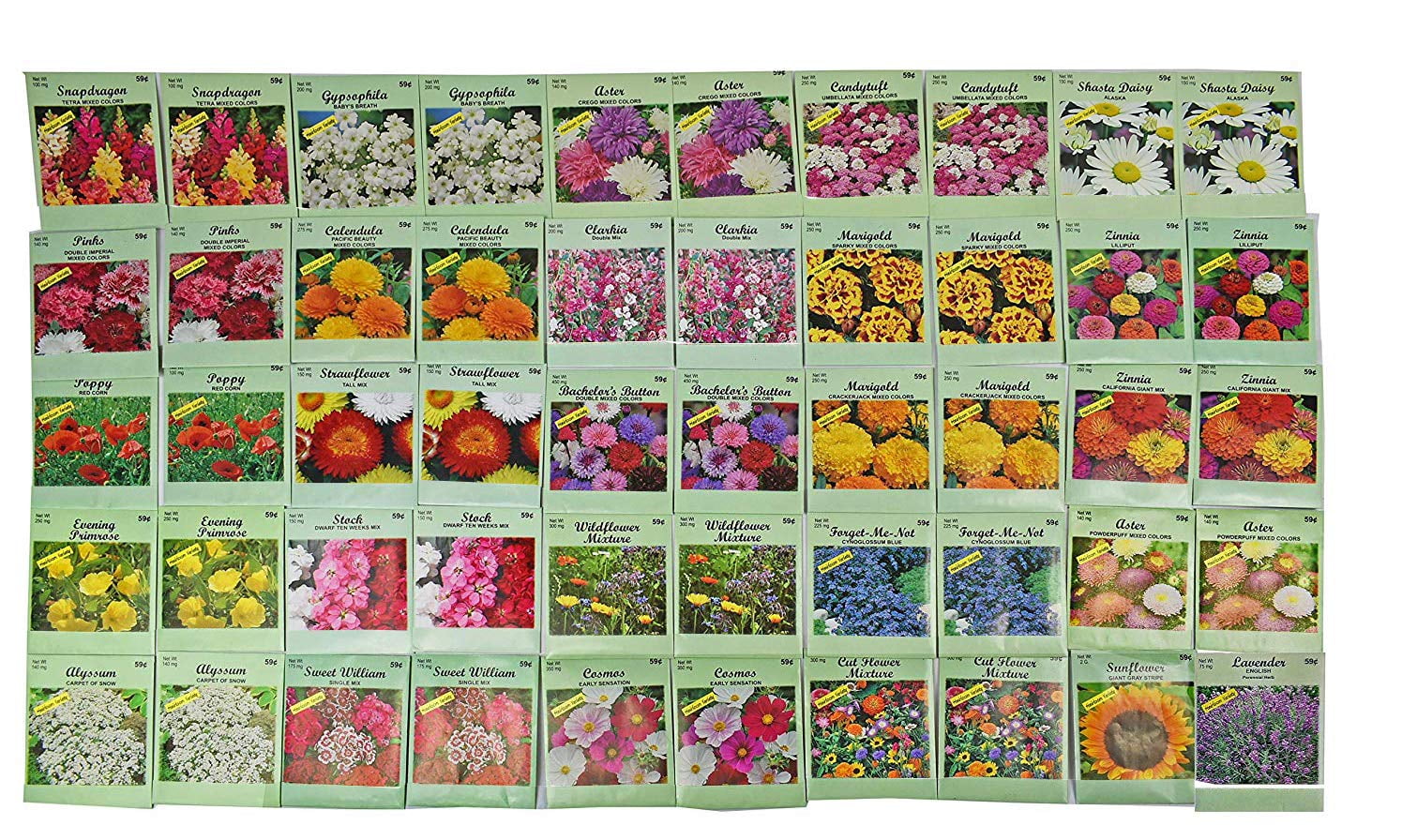 Set of 500 Assorted Flower Seed Packets! Flower Seeds in Bulk - 20 ...