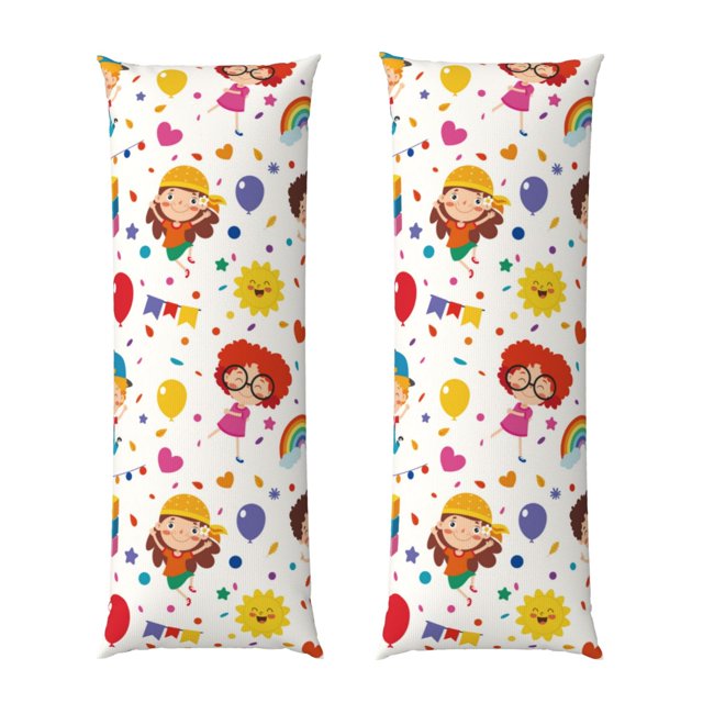 Fotbe Childrens Party Funda para Almohada Corporal con Diseño, Funda de Microfibra Ultrasuave de 20x54 Pulgadas, Ropa de Cama Elegante