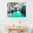 thumbnail image 2 of Shiartex  Venice Skyline Wall Art City Canvas Artwork Italy Wall Art Cityscape Coastal Aqua Green Teal Waterfront Painting Poster for Office Decoration Modern Home Art 16x12in, 2 of 6