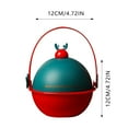 thumbnail image 3 of Christmas Storage Box with Handle 6 Pieces of Candy and Gift Storage Barrel for Christmas Home Storage Boxed Spherical Red and Green 5 Inches, 3 of 4