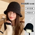thumbnail image 2 of LinYooLi Autumn And Winter New Hollow Knitted Bucket Hat Versatile Face Facial Fisherman Hat Version Simple Warm Basin Hat, 2 of 9