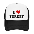 thumbnail image 2 of I Heart Turkey Love Food Funny Trucker Hat Baseball Cap Unisex Black, 2 of 5
