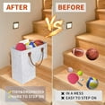 thumbnail image 3 of Premium Felt Staircase Baskets for Carpeted and Wooden Stairs,Stair Step Storage Organizer for Home and Office Decor (New Light Grey), 3 of 13