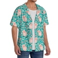 thumbnail image 2 of Gukieu Pig And Flower Print Men's Short-sleeved Shirts, Button-down Pocket Shirts, T-shirts, Beach Vacation Travel Summer Clothing-3X-Large, 2 of 5
