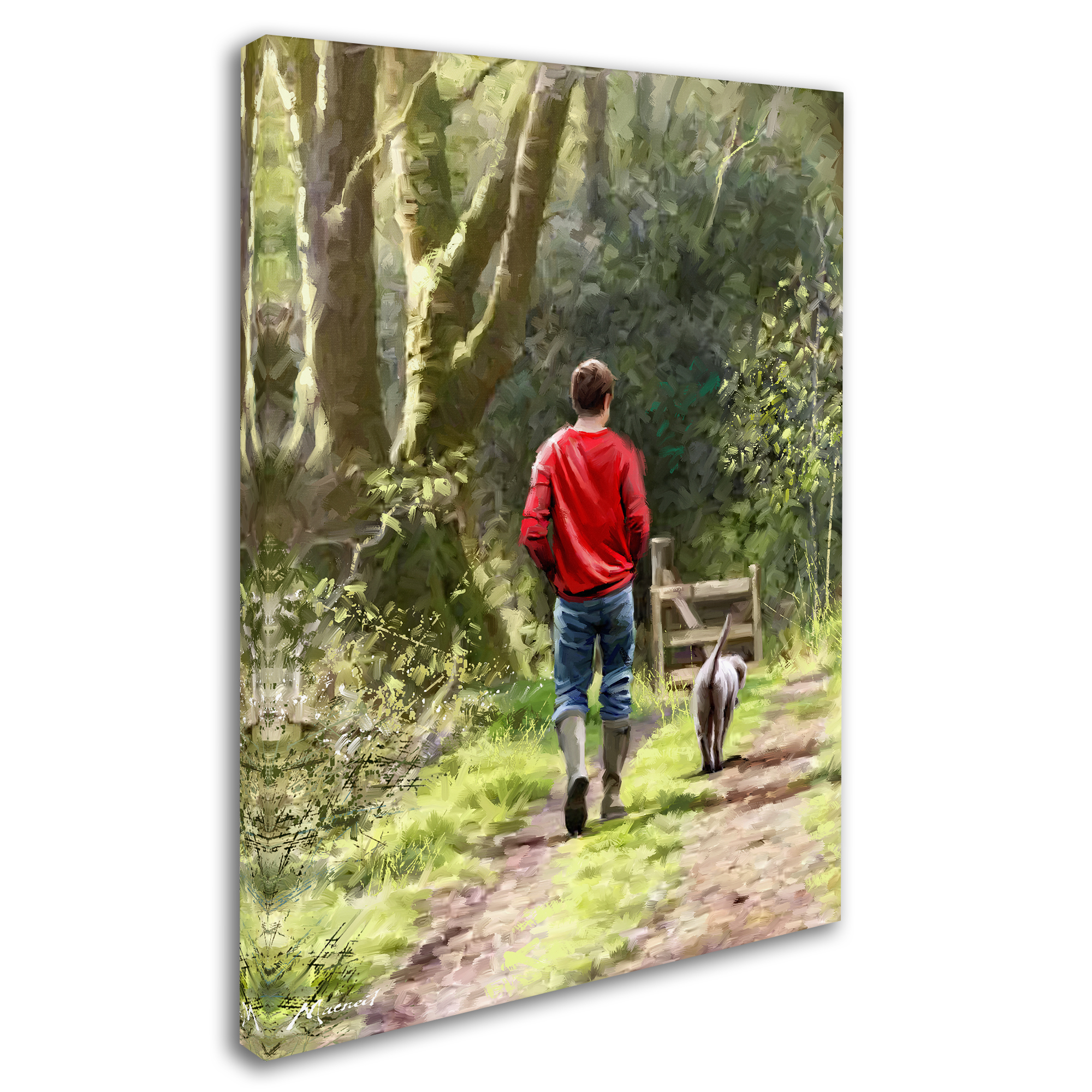 Trademark Fine Art 'Dog Walker' Canvas Art by The Macneil Studio