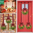 thumbnail image 5 of Dalrosia Christmas Kitchen Cabinet Wreaths Decorative Boxwood Wreaths with Ribbon Artificial Greenery Wreath Small Farmhouse Wreaths for Kitchen, 5 of 5