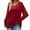 Red, variant on Otvok Womens Tops Solid Color Long Sleeve Flared Sleeve V-Neck T-Shirt Blouse