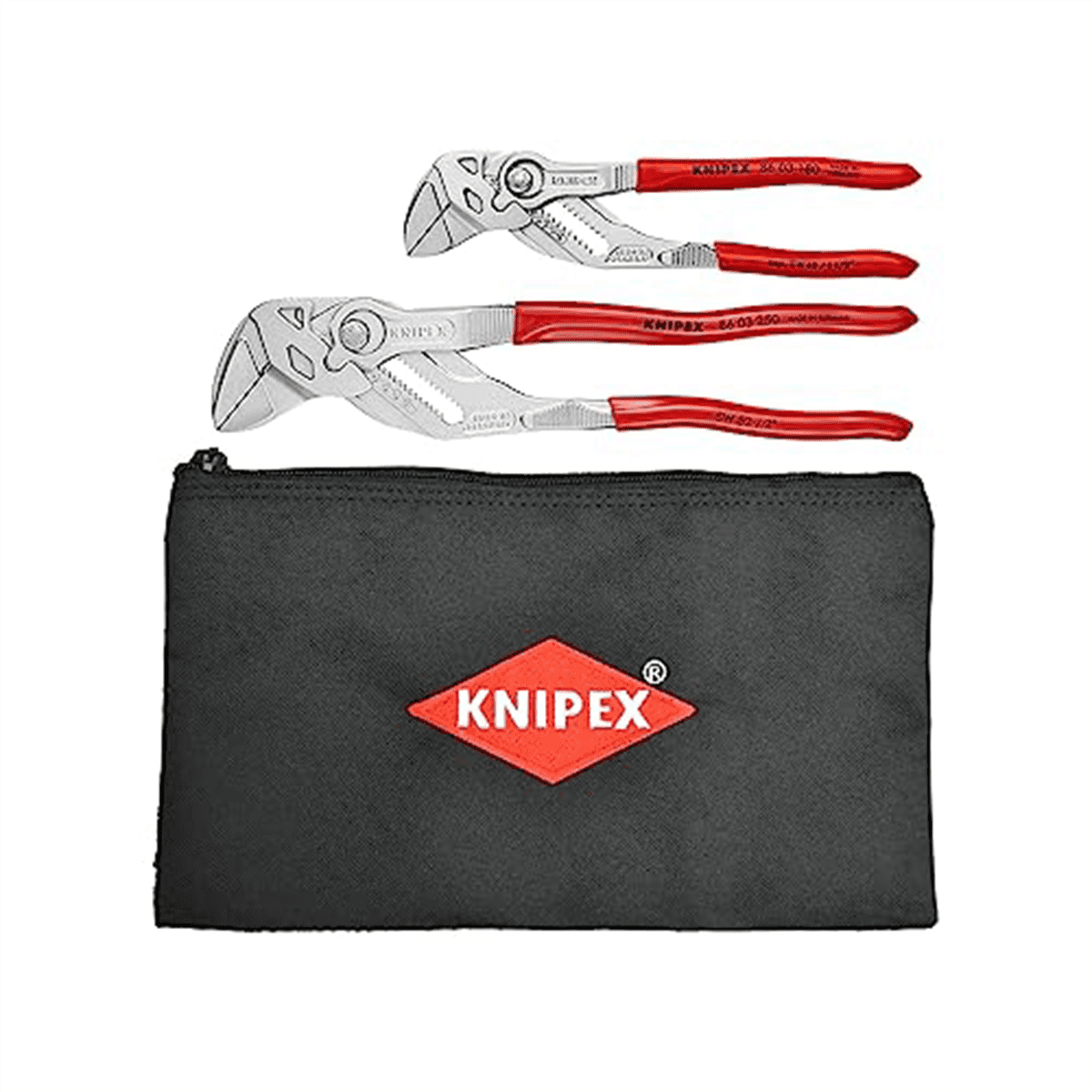 KNIPEX 9K0080109US Pliers Wrench Set 7-1/4 and 10 Inch Smooth Jaw Tools