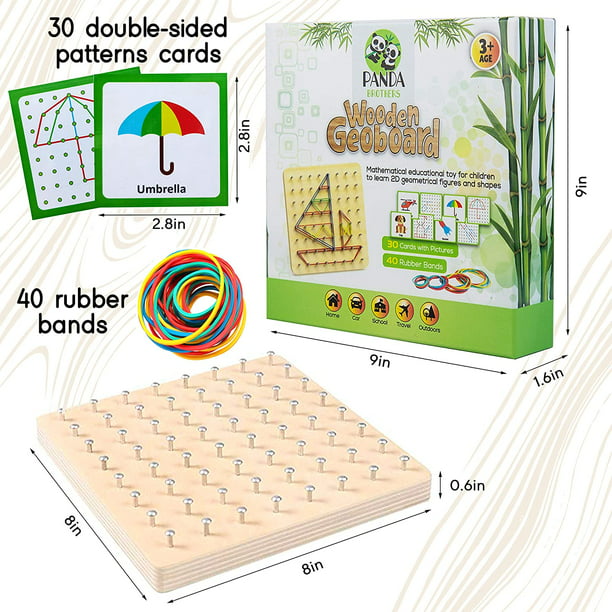 TFixol Wooden Geoboard - Montessori Toy, Graphical Mathematical