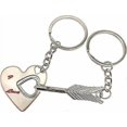 thumbnail image 1 of Couple keychains, suitable for boyfriend and girlfriend, 2 pieces heart shaped keychains, 1 of 4
