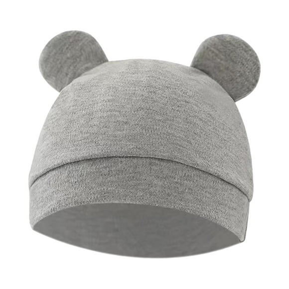Gorros para bebés con orejas de oso, sombrero para bebé recién nacido, disfraces, accesorios de fotografía para recién nacidos Gris