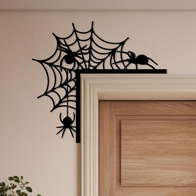 Adorno de metal para puerta de Halloween, decoración del hogar de Halloween, letrero de calabaza, decoración de esquina de puerta de ventana de mesa de Halloween para decoración del hogar de fiesta de