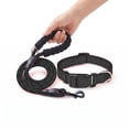 thumbnail image 4 of FastXmas Extended Reflective Dog Leash & Collar Set - 59" Long Lead & Adjustable Neck 11"-15.5" for Small Dogs Outdoor Walking,Black, 4 of 9