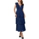 thumbnail image 2 of Vestido de encaje para mujer INSPIRE CHIC para invitada de boda, cóctel, noche, con volantes, mangas tipo capucha, vestido maxi en capas A-Line, M azul, 2 of 6