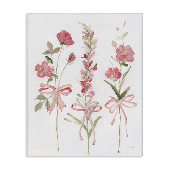 Stupell Industries Pastel Pink Floral Sprigs Floral Painting Wrapped Canvas Canvas Art Print Wall Art, 16 x 20