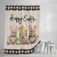 thumbnail image 4 of Easter Gnomes Small Stall Shower Curtain, Waterproof Shower Curtains for Bathroom, Eggs Bunny Spring Daisy Flower Vintage Plaid Washable Fabric Bath Curtain for Bathtub with Hooks 36x72 Inches, 4 of 9