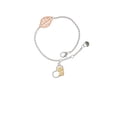 thumbnail image 2 of Delight Jewelry Two-tone Girl Silhouette in Heart - Rose Goldtone Leaf Delicate Bracelet, 6.25+1.75", 2 of 4