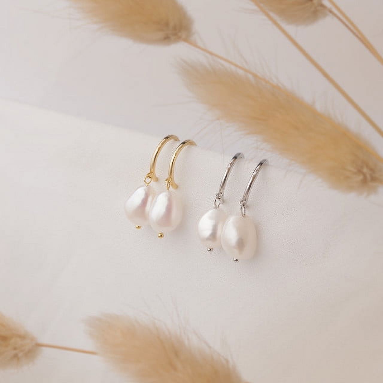 Pearl Hoop Earrings - Pearl Earrings - Pearl Hoop Earrings Sterling Silver - Bridesmaid Jewelry - Bridesmaids Gift - Valentines Day Gift For Her