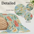 thumbnail image 3 of Turquoise Flowers Throw Pillow Cover 20 x 36 Inch Decorative Pillow Cover Country Vintage Chic Flowers Vines Lumbar Pillowcase Seasonal Rectangle Cushion Case for Couch Sofa Bed Living Room, 3 of 9