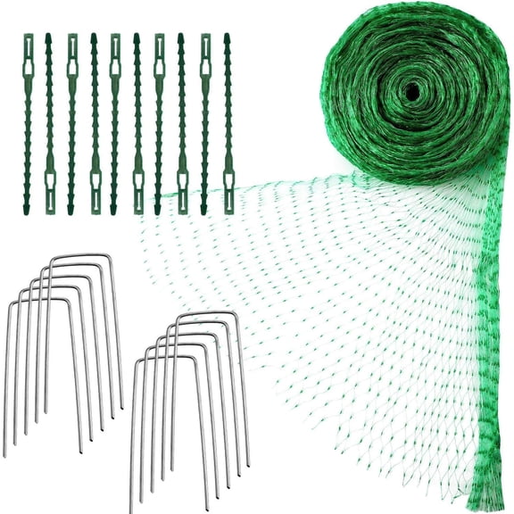 Nvzi Anti Bird Protection Net,Garden Plant Netting,Bird Netting Heavy Duty Nylon Suit for Seedlings,Vegetables.Fruit,Bushes with Reusable Cable and U-Shaped Garden Pegs