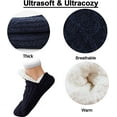 thumbnail image 3 of LONGRV Women Knitted Slipper Socks Cozy Sherpa Fuzzy Socks Non Slip Socks Winter Indoor Double Layer Bedroom Slipper Socks, 3 of 7