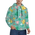 thumbnail image 2 of Balery Happy Summer Pattern Mens Hoodie Kangaroo Pocket Hoodie Pullover Hooded Sweatshirt Ideal for Daily Wear Travel and Home-, 2 of 7