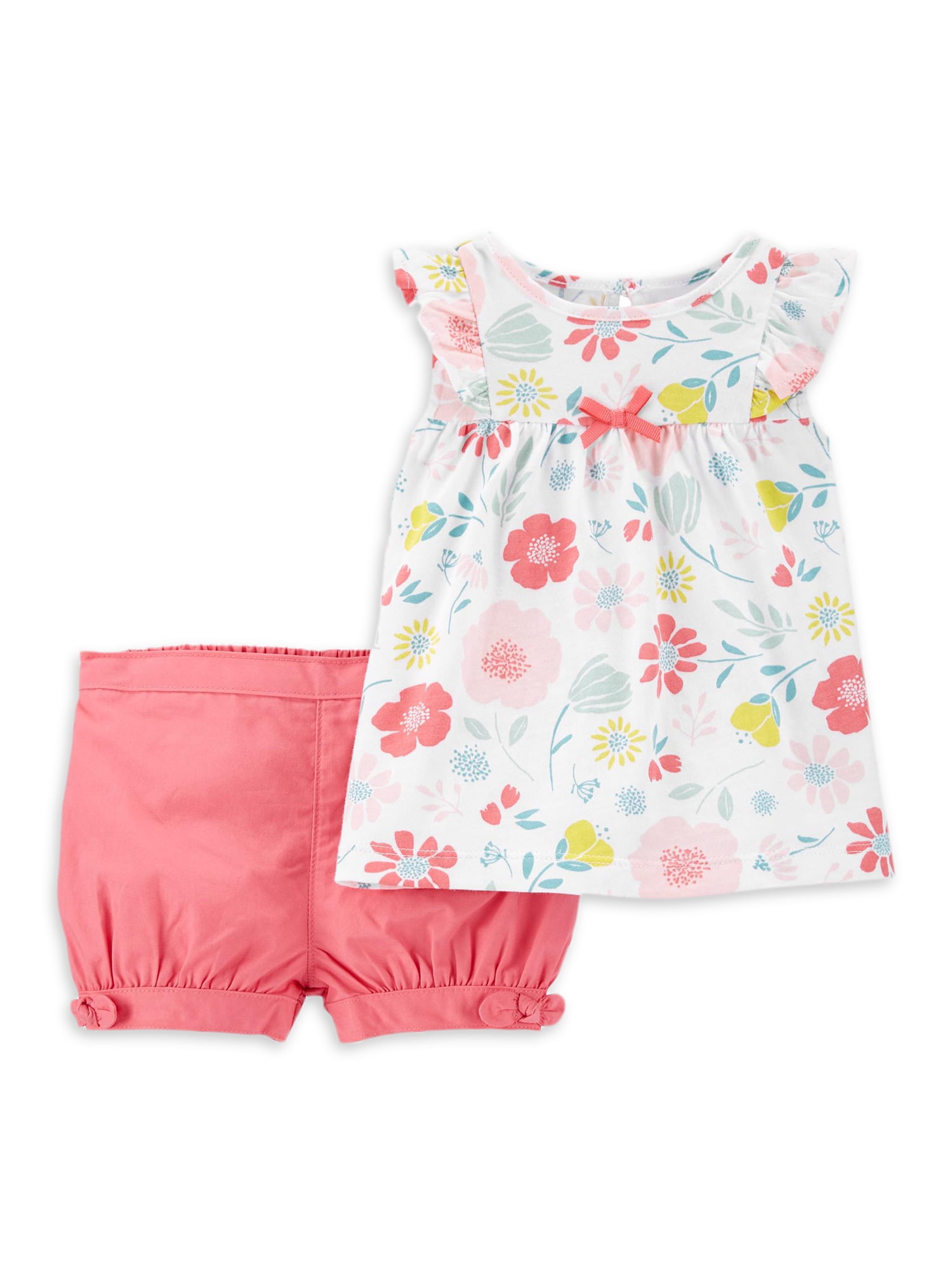 Infant Girls Size 3-18 Months Child Of Mine By Carter's 2-Piece Short Set Cute 