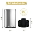 thumbnail image 5 of 50L/13Gal Kitchen Trash Can,Stainless Steel Garbage Can with Single Compartment Steel Pedal, Lid and Inner Buckets,Hands-Free Fingerprint-Resistant Soft Close Lid Trashcan,Rectangular, 5 of 9