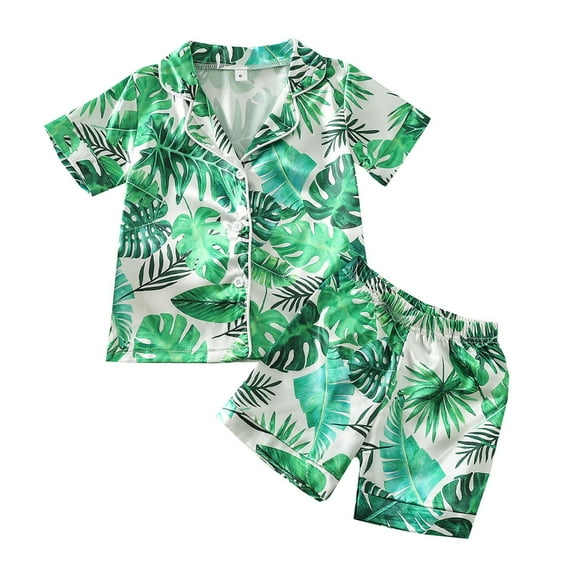 Futezty Toddler Boys Clothes Summer Outfit Sets, Toddler Boy Clothes Outfits Baby Boy Outfits Kid Summer Hawaiian Print T-Shirt   Elastic Waist Pockets Shorts Clothes Set