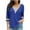 Blue, variant on hotojiny Casual Tops for Women Lightweight 3/4 Sleeve Hollow out Loose Blouse Fall Spring Fashion V Neck Solid Color Shirts