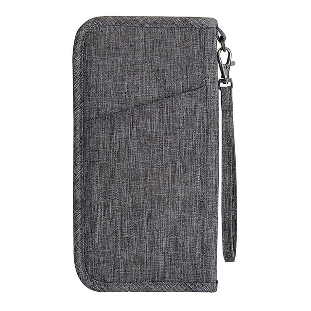 Billetera De Tarjetas De Tarjetas Unisex Soporte De Tarjetas De Pasaporte Organizador De Tarjetas De Crédito Portátiles Resistente Al Desgaste Impermeable Con La Cremallera Bolsa De Recibo De Recibo Minnieouse HA012871-00