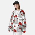 thumbnail image 4 of Pofeuu Rabbit And Hedgehog Print Sun Protection Outdoor Lightweight Full Zip UV Cooling Hoodie Long Sleeve Summer Clothing for Outdoor Hiking-Medium, 4 of 5