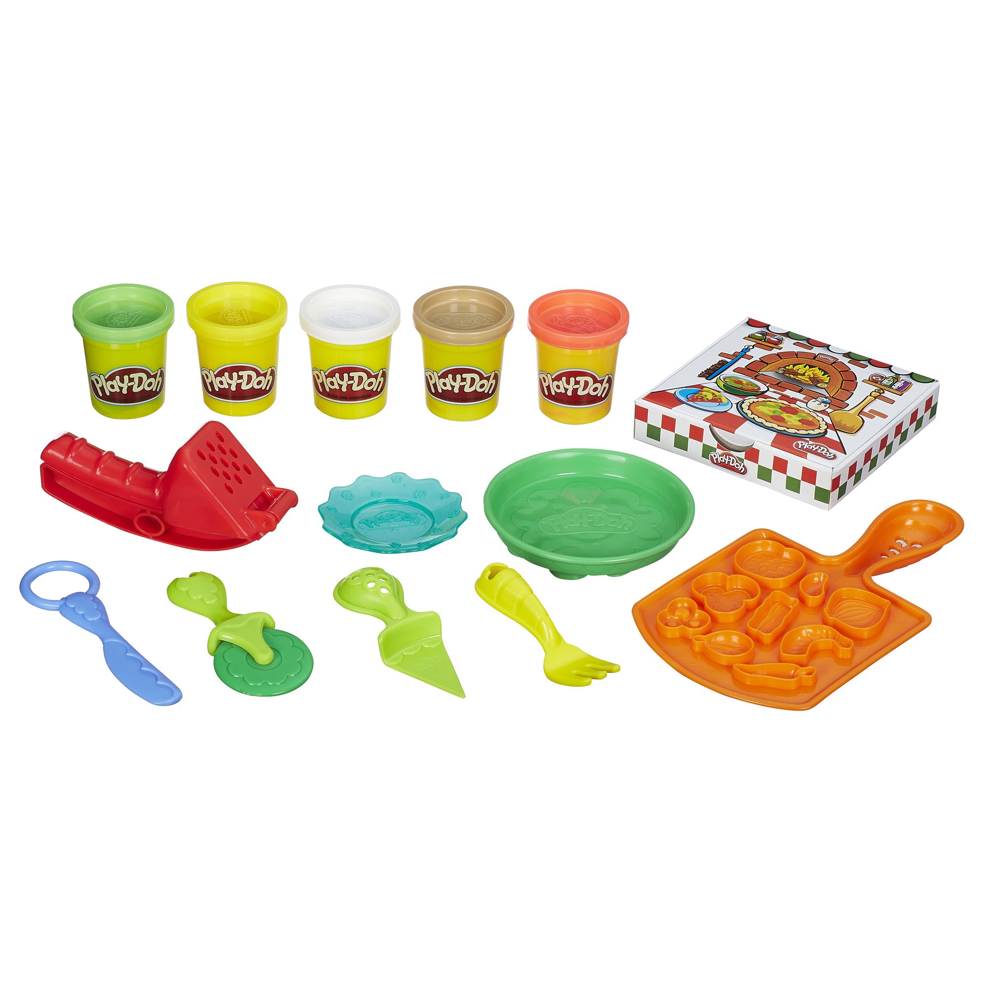 Play-doh Kitchen Creations Pizza Party Food Set with 5 Cans of Play-Doh - image 4 of 7