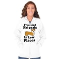 thumbnail image 3 of Ive Got Friends Low Places Cute Corgi Unisex Fleece Graphic Zip Up Hoodie Brisco Brands 2X, 3 of 5