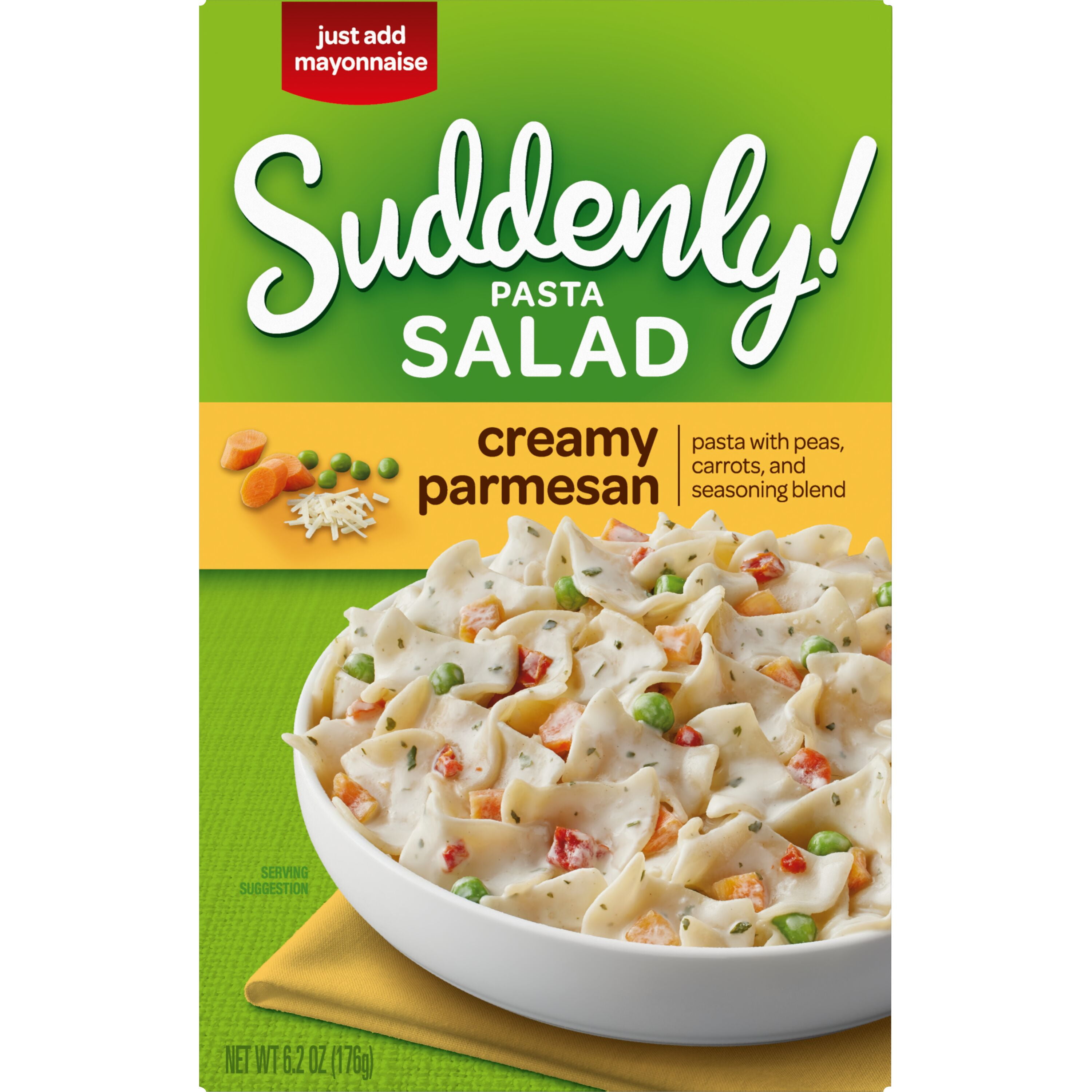 Suddenly Salad Creamy Parmesan Pasta Salad Mix with Vegetable Blend & Seasoning, 6.2 oz Box