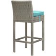 thumbnail image 2 of Modway Conduit Bar Stool Outdoor Patio Wicker Rattan Set of 2 in Light Gray Turquoise, 2 of 4