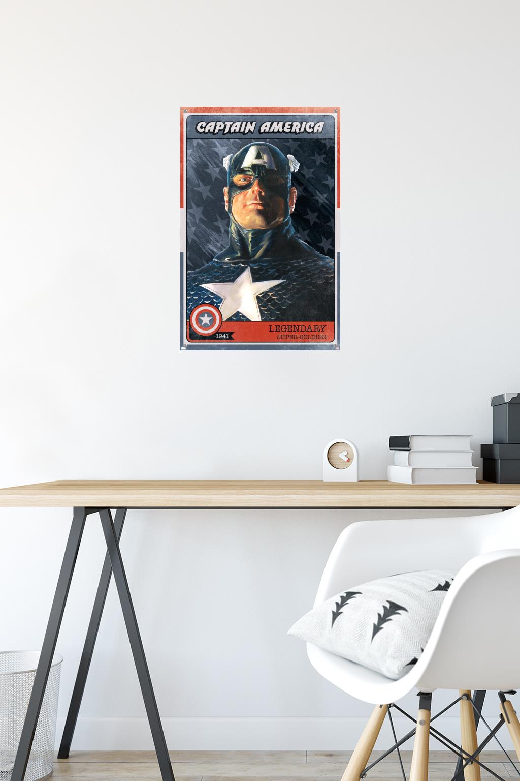 Marvel Comics - Captain America Card Wall Poster with Pushpins, 14.725" x 22.375"
