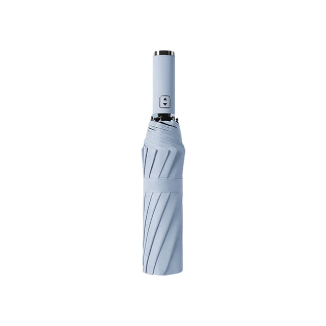 Matsuzay Paraguas plegable con linterna LED, 10 varillas, a prueba de viento, con rayas reflectantes, parasol , sombrilla impermeable Paraguas de lluvia Sin LED/Azul cielo