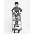 thumbnail image 2 of Portrait of a young woman holding a shopping cart Poster Print (24 x 36), 2 of 4