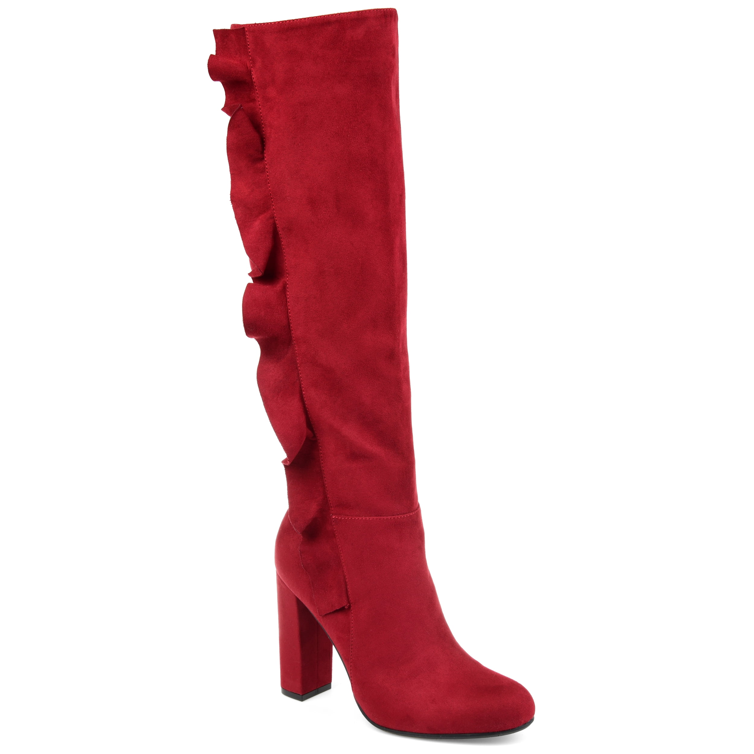 wide calf knee high heel boots