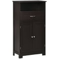 thumbnail image 2 of kleankin Modern Bathroom Floor Cabinet, Free Standing Storage Cabinet, Linen Cabinet with Drawer and Adjustable Shelf, Brown, 2 of 9